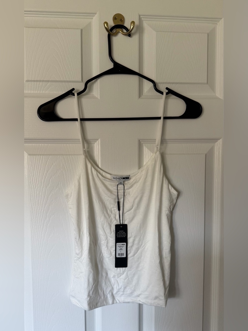 Fashion Nova White Slim Spaghetti-Strap Cami - Picture 2 of 4